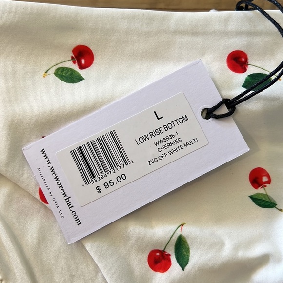 weworewhat cherries claudia swimsuit top and low rise bottom size large - Picture 4 of 8